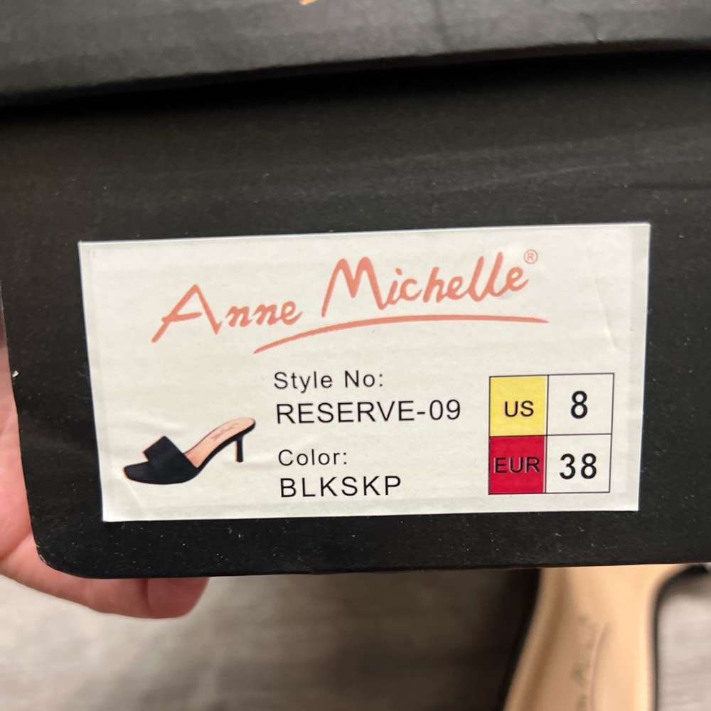 Anna Michelle Black Heel Sandals size 8 - Picture 7 of 7
